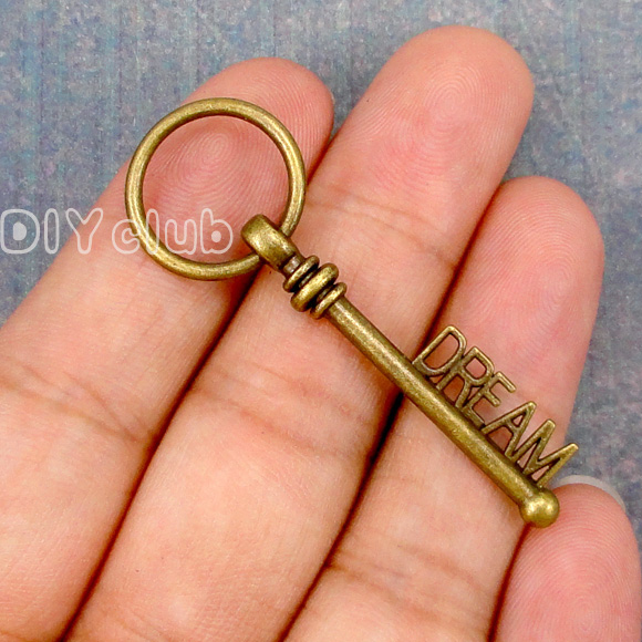 40pcs-Key Charms. Ƽũ  帲 Ű  Ʈ 52x17mm/40pcs-Key Charms. Antique Bronze Dream Key charm pendant 52x17mm
